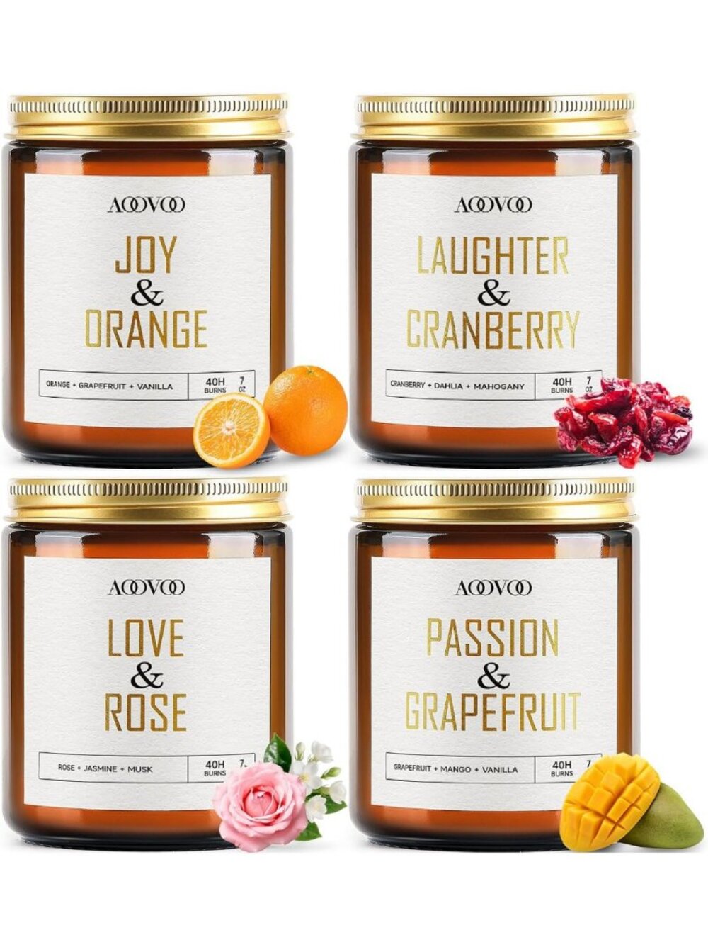 4PC Scented Soy Candle Set - 28 oz Aromatherapy Candles for Home Decor
